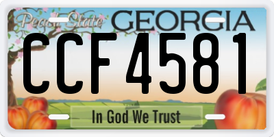 GA license plate CCF4581