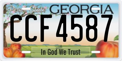 GA license plate CCF4587