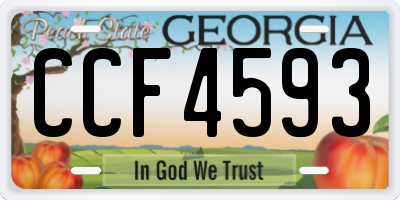 GA license plate CCF4593