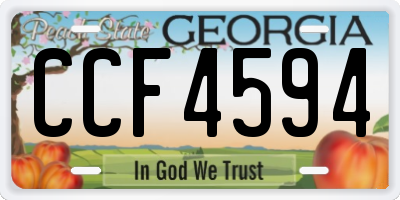 GA license plate CCF4594