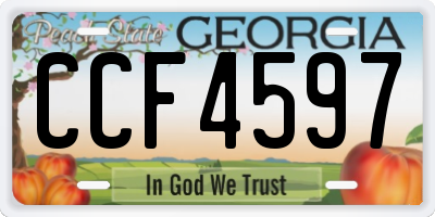 GA license plate CCF4597