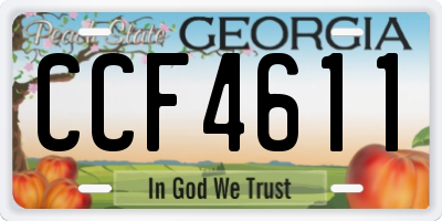 GA license plate CCF4611