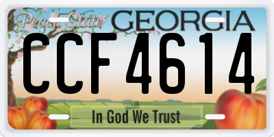 GA license plate CCF4614