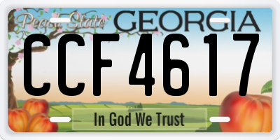 GA license plate CCF4617