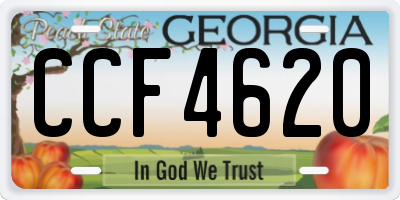 GA license plate CCF4620