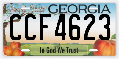 GA license plate CCF4623