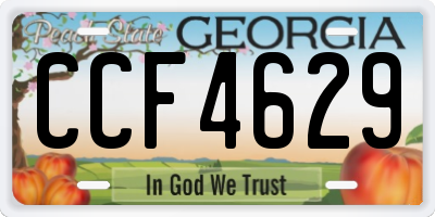 GA license plate CCF4629