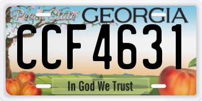 GA license plate CCF4631