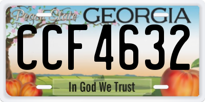 GA license plate CCF4632