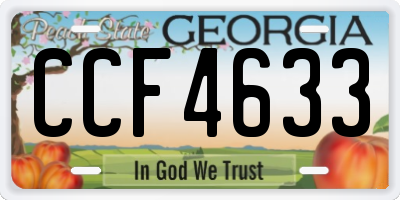 GA license plate CCF4633
