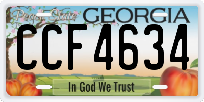 GA license plate CCF4634