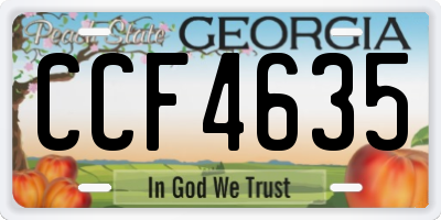 GA license plate CCF4635