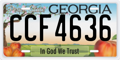 GA license plate CCF4636