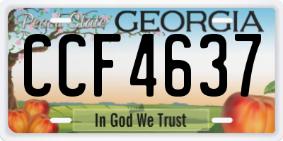 GA license plate CCF4637