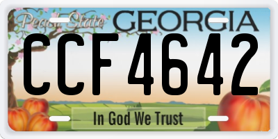 GA license plate CCF4642