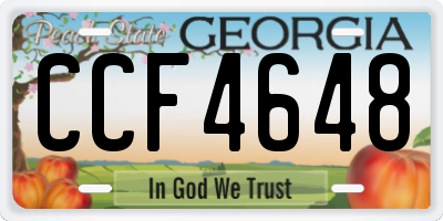 GA license plate CCF4648