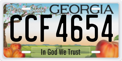 GA license plate CCF4654