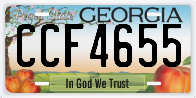GA license plate CCF4655