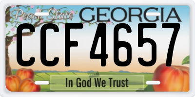 GA license plate CCF4657