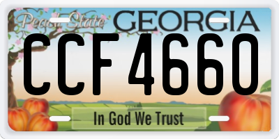 GA license plate CCF4660