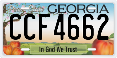 GA license plate CCF4662