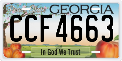 GA license plate CCF4663