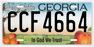 GA license plate CCF4664