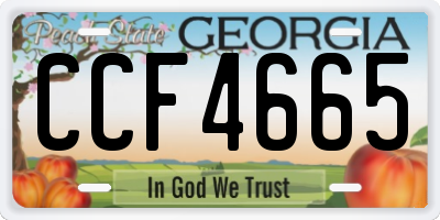 GA license plate CCF4665