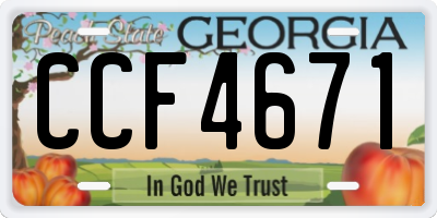 GA license plate CCF4671