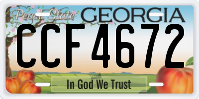 GA license plate CCF4672