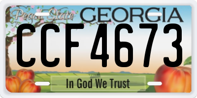 GA license plate CCF4673