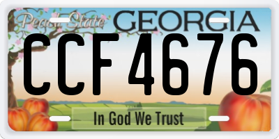 GA license plate CCF4676