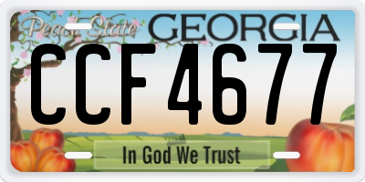 GA license plate CCF4677