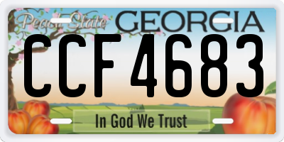 GA license plate CCF4683
