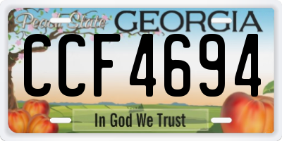 GA license plate CCF4694