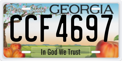 GA license plate CCF4697