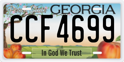 GA license plate CCF4699
