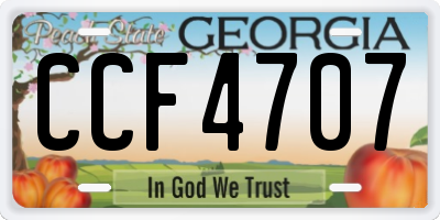GA license plate CCF4707