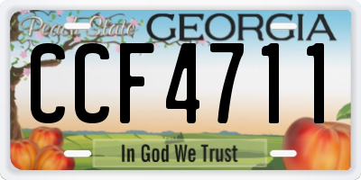 GA license plate CCF4711