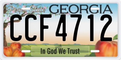 GA license plate CCF4712