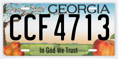 GA license plate CCF4713