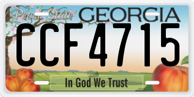 GA license plate CCF4715