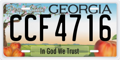 GA license plate CCF4716