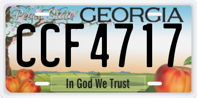 GA license plate CCF4717