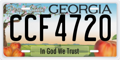 GA license plate CCF4720