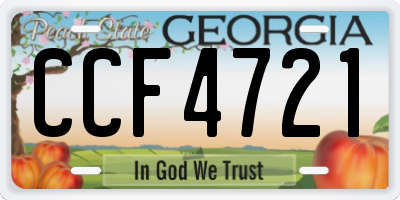 GA license plate CCF4721