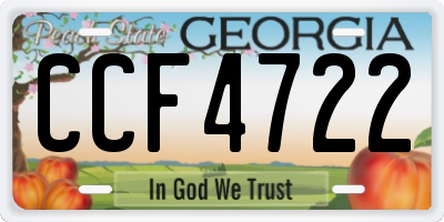 GA license plate CCF4722