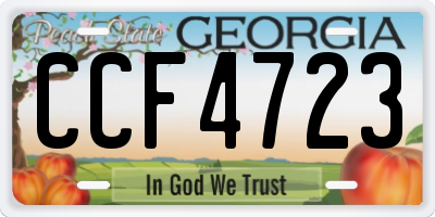 GA license plate CCF4723