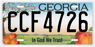 GA license plate CCF4726