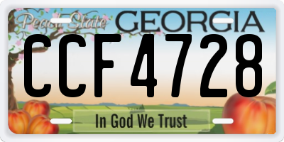 GA license plate CCF4728